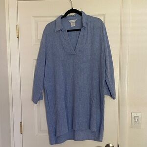 The Company Store Sky Blue Linen Shirt XL